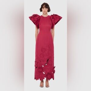 Leo Lin Exclusive Lucinda Floral-Appliquéd Cutout Crepe Maxi Dress
